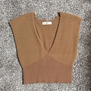 NATURAL LIFE Camel Brown Cozy Knit Top/Vest